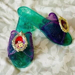 Girls' Purple & Teal Jelly Slide Sandals with Princess Accent